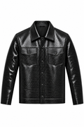 CROCO LEATHER OVERSHIRT JACKET