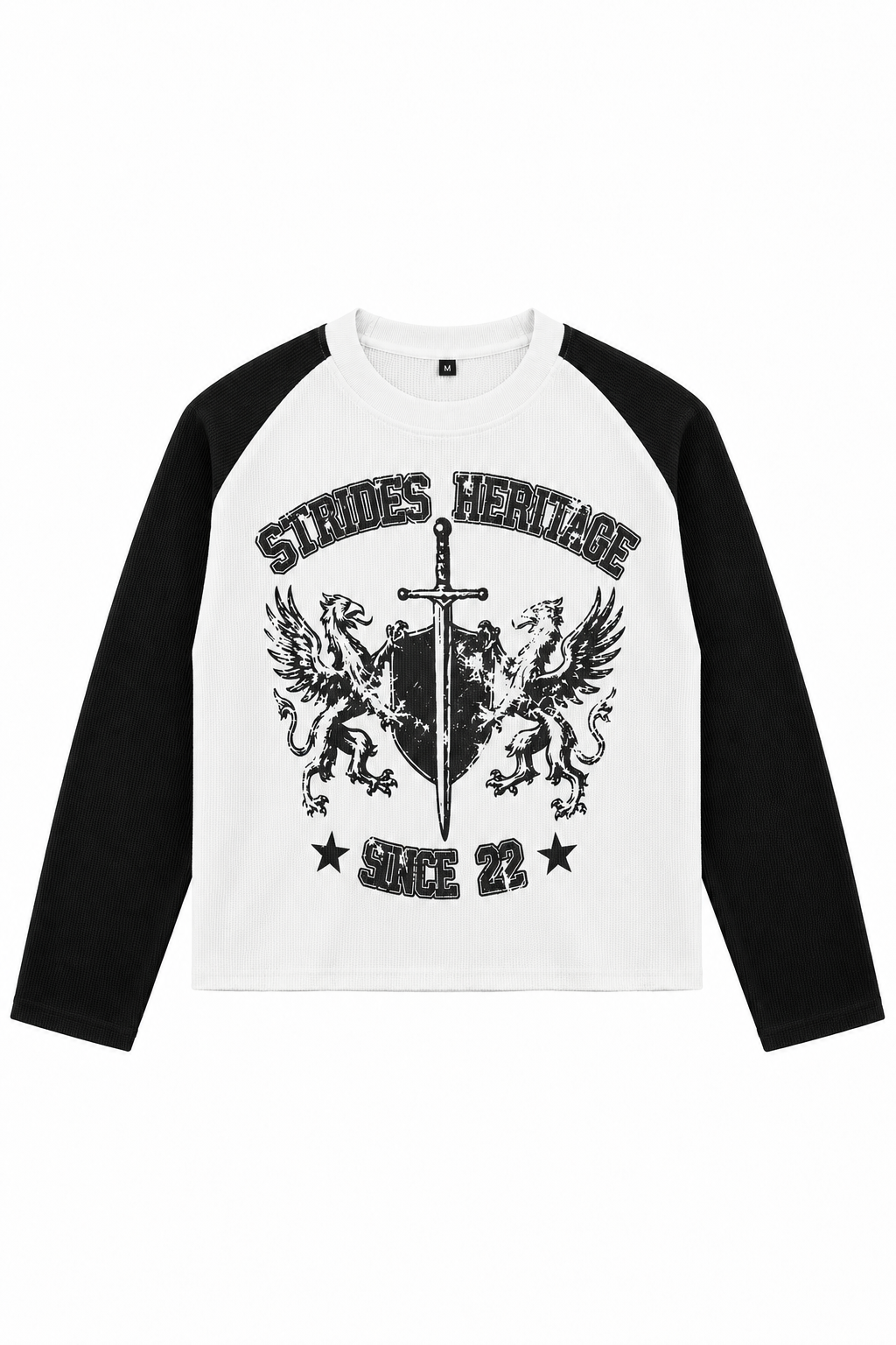 Raglan waffle black t-shirt